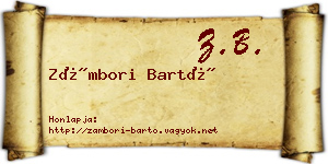 Zámbori Bartó névjegykártya